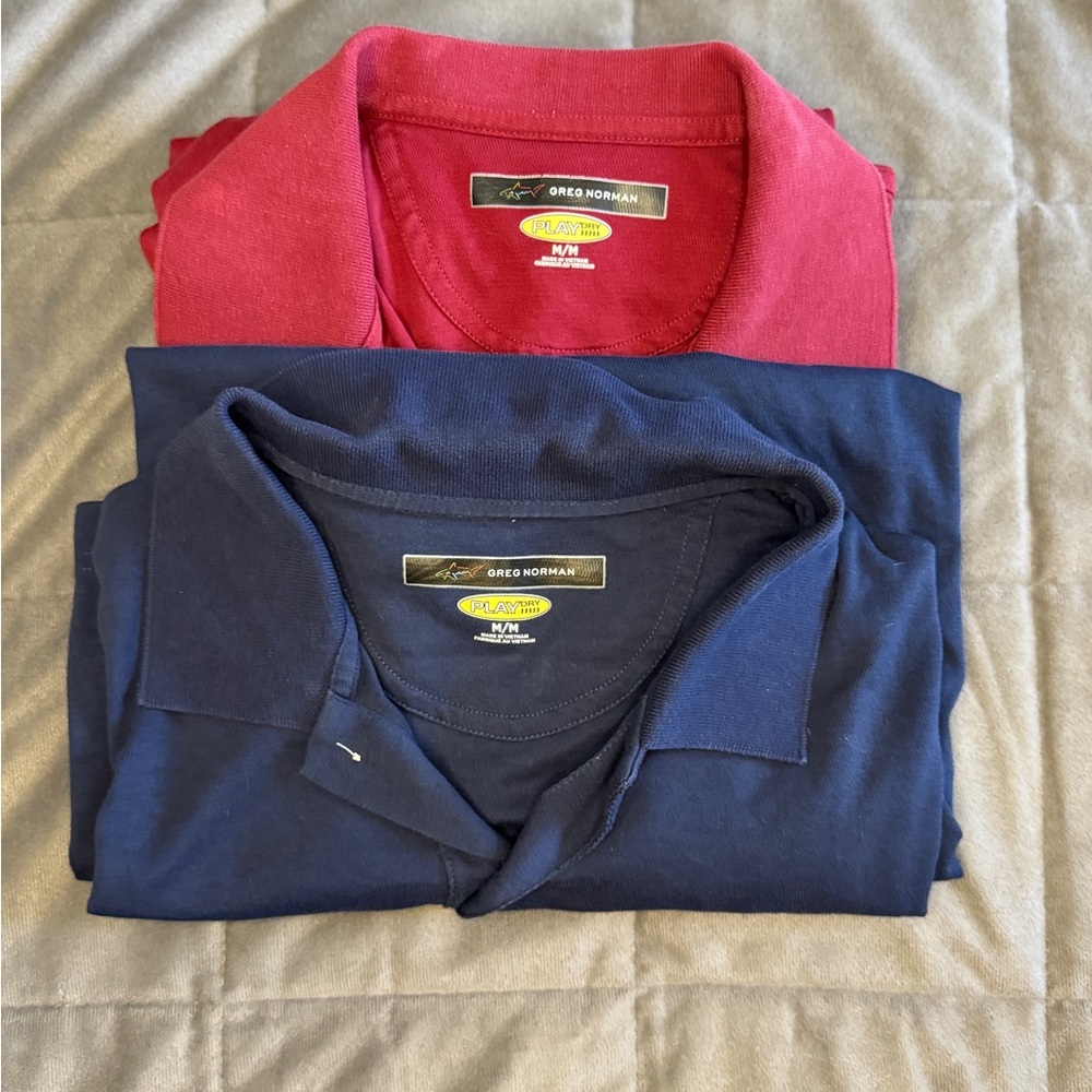 Greg Norman Lot of 2 Men's Polo Shirt - Red and Navy